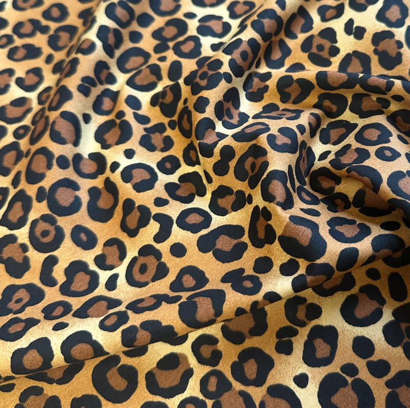 Brown Cheetah Print 100% cotton poplin fabric sold per half metre