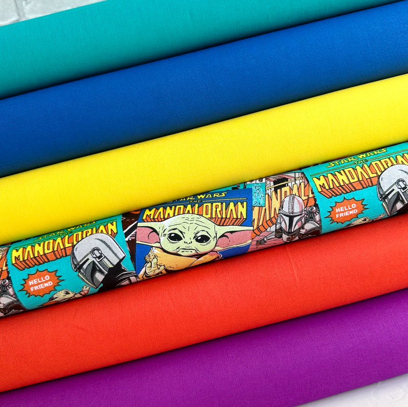 Mandalorian Rainbow 6 Piece Fat Quarter Bundle 100 % Cotton Fabric