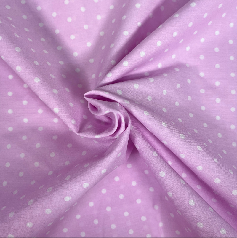 Pale Pink Simple Polka Dot Poly cotton fabric, sold per 1/2 metre, 112cm wide