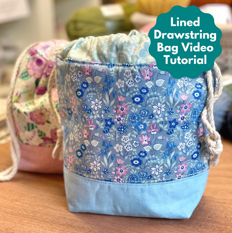 Draw String bag sewing video tutorial (this is not a kit)