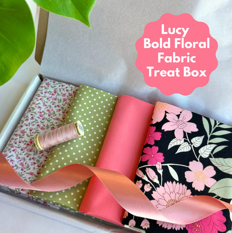 Lucy Bold Florals 4 Piece FQ Bundle Plus Thread & FREE Ribbon Treat Box