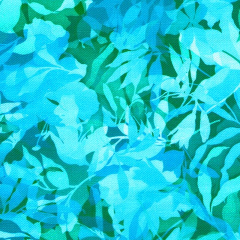 Artful Blooms Turquoise 100% Premium Cotton Fabric - Sold Per Half Metre