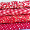 4 Piece HALF METRE Donna Floral 100% Cotton Poplin Fabric Bundle