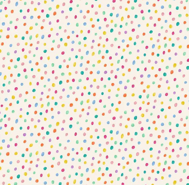 Easter Cream Colourful Spots 100% Premium Cotton Fabric Sold Per 1/2 Metre 112cm Wide