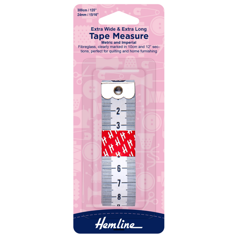 Extra Wide & Long Hemline Tape Measure Metric & Imperial