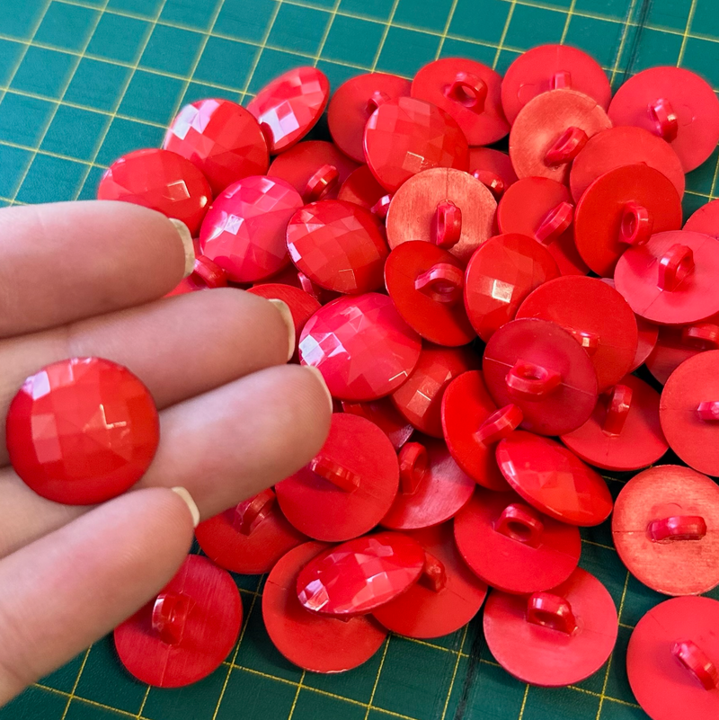 Bag of Red Honeycomb Buttons Approx 15mm