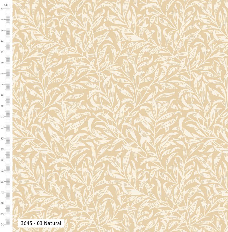 Natural Willow Bough 100% Cotton Fabric - Sold Per Half Metre