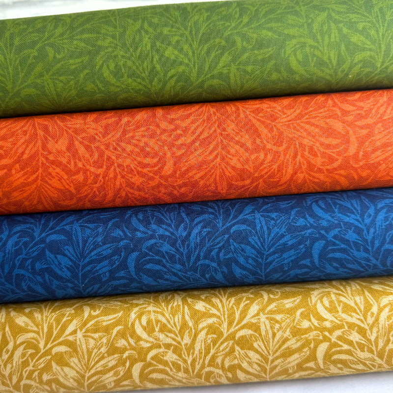 Fallen Leaves Willow Bough 4 Piece 100% Cotton Fabric Bundle