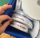 CLEARANCE Numbered Happy Birthday Satin/Rainbow Ribbon 23mm Wide Mixed Bag