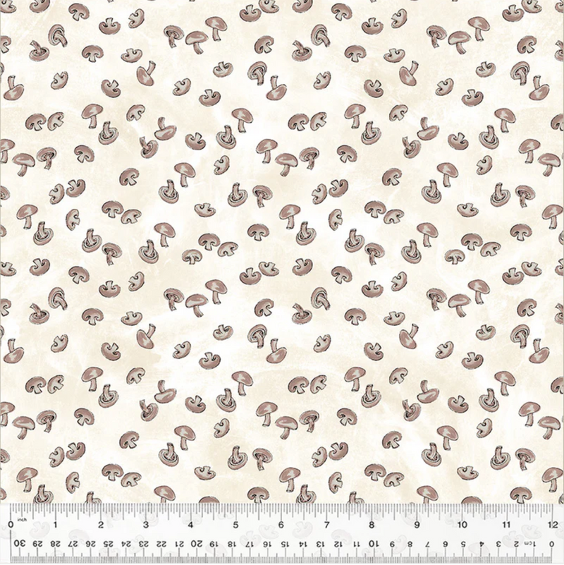 Farmstand Mushrooms by Windham Fabrics 100% cotton fabric, sold per 1/2 metre