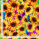 Sundance Packed Sunflowers 100% Premium Cotton Fabric - Sold Per Half Metre