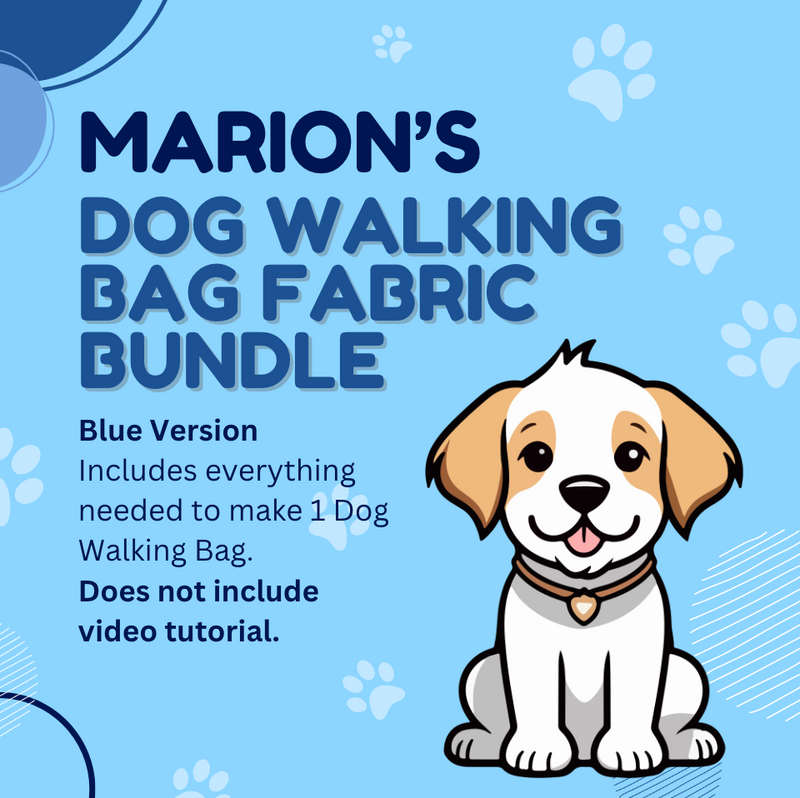 Blue Version: Marion's Dog Walking Bag Fabric Bundle *Does Not Include Video Tutorial*