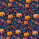 Tropical Elephants 100% Cotton Poplin Sold Per 1/2 Metre 112cm Wide