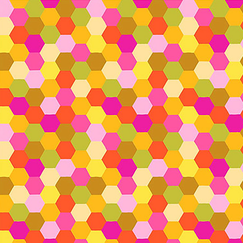 HALF PRICE Mini Hexagons Piecework by Anna Maria Premium Cotton Fabric sold per 1/2 Metre