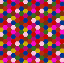 HALF PRICE Red Mini Hexagons Piecework by Anna Maria Premium Cotton Fabric sold per 1/2 Metre