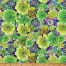 Whimsical Flower Garden MORE LIME Floral, Premium Cotton Fabric sold per 1/2 Metre 3906-203