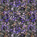 Black/Purple Entwined vine Floral 100% Cotton Fabric Sold Per 1/2 Metre 140cm wide cc305