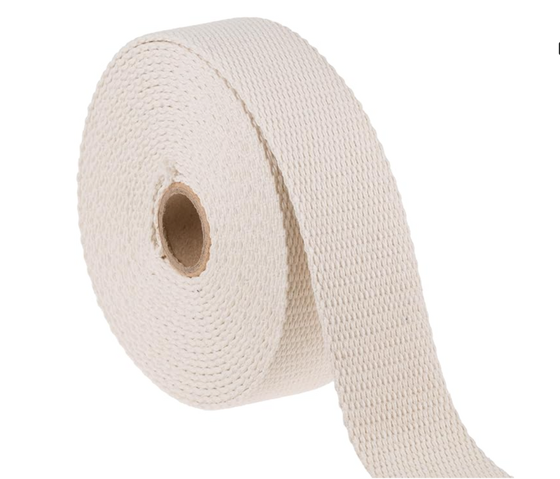 PRE-CUT 1.25 metre length 38mm IVORY Cotton Webbing