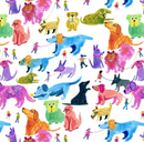 Dear Stella Big Dog Walk Fabric Premium Cotton Sold Per 1/2 Metre