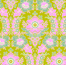 Ochre Oxford Full Bloom By Figo Themed Premium Cotton Sold Per 1/2 Metre