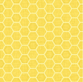 Queen Bee Golden Honeycomb 100% Premium Cotton fabric Sold Per 1/2 Metre