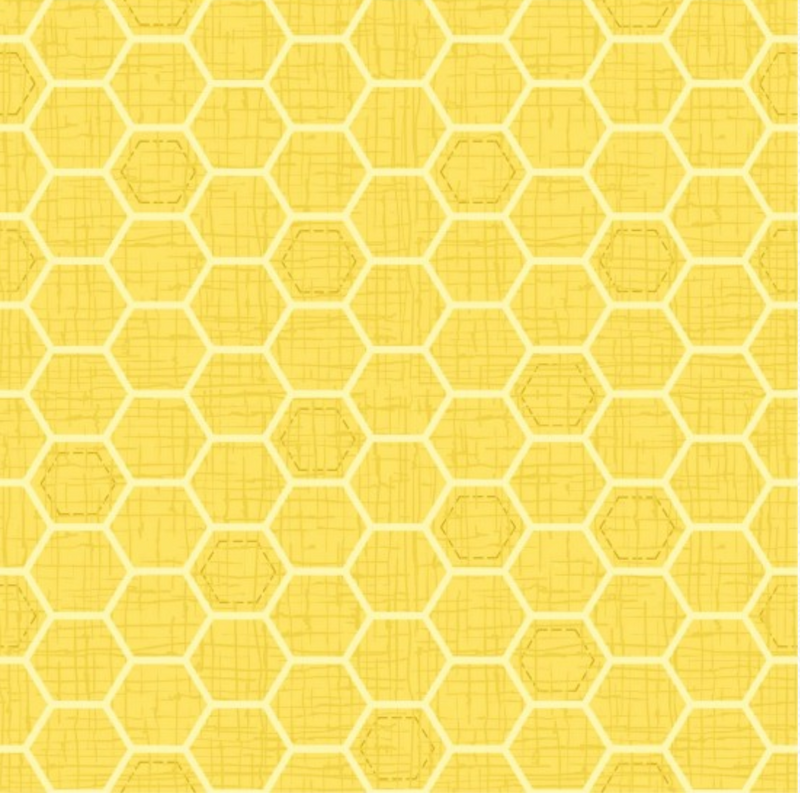 Queen Bee Golden Honeycomb 100% Premium Cotton fabric Sold Per 1/2 Metre