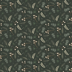 Forest Berries Snowfall 100% Premium Cotton Christmas Fabric Sold Per 1/2 Metre