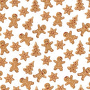 Gingerbread Biscuits Christmas Polycotton fabric, 112cm wide per 1/2 metre