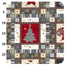 Santa & Tree Patchwork Christmas (grey/red) 100% cotton fabric 54" wide per 1/2 metre