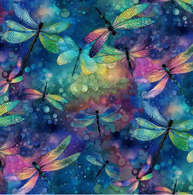 Dragonfly Illusion 100% premium cotton fabric by Timeless Treasures 112cm wide per 1/2 metre