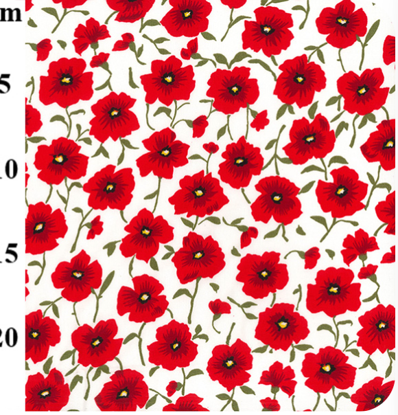Ivory Poppy Parade - 100% Cotton Poplin Fabric - Sold Per Half Metre 112cm wide