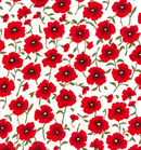 Ivory Poppy Parade - 100% Cotton Poplin Fabric - Sold Per Half Metre 112cm wide