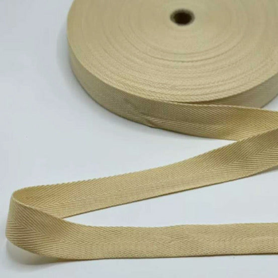 Mushroom Acrylic Webbing Tape 25mm Wide Sold Per Metre