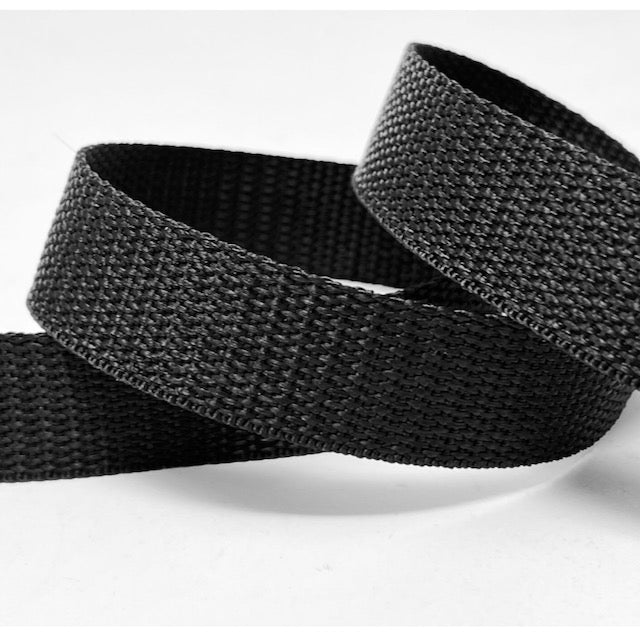 Black Polypropylene Webbing 25mm Wide Sold Per Metre