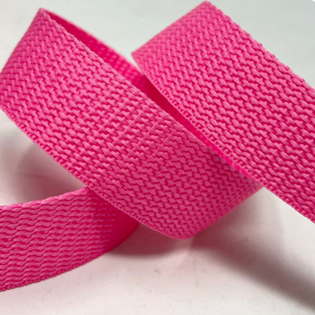 Cerise Pink Polypropylene Webbing 25mm Wide Sold Per Metre