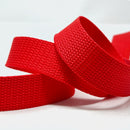Red Polypropylene Webbing 25mm Wide Sold Per Metre