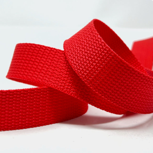 Red Polypropylene Webbing 25mm Wide Sold Per Metre