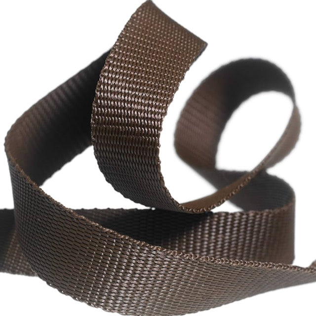 Brown Polypropylene Webbing 25mm Wide Sold Per Metre