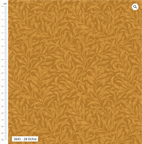 William Morris Ochre Willow Bough 100% Cotton Fabric - Sold Per Half Metre