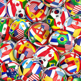 Timeless Treasures, International World Cup Football Fabric, 100% premium cotton