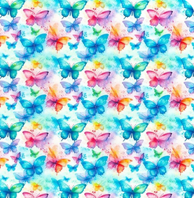Rainbow Butterflies 100% Cotton Poplin Sold Per 1/2 Metre 112cm Wide