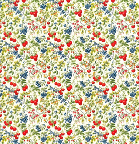 Strawberry & Blueberry 100% Cotton Poplin Sold Per 1/2 Metre 112cm Wide