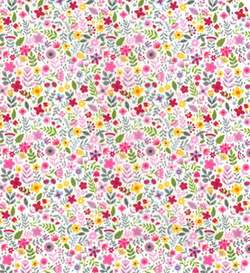 Petite Floral pink 100% Cotton Poplin Sold Per 1/2 Metre 112cm Wide
