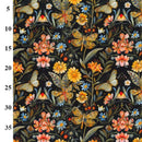Midnight Butterfly Meadow 100% Cotton Poplin Sold Per 1/2 Metre, 112cm Wide