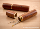 Beautiful dark rosewood holder for needles and pins.