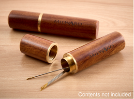 Beautiful dark rosewood holder for needles and pins.