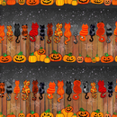 Timeless Treasures SPOOKY Cats On A Fence Premium Cotton Fabric Sold Per 1/2 Metre
