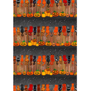 Timeless Treasures SPOOKY Cats On A Fence Premium Cotton Fabric Sold Per 1/2 Metre