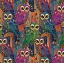 Timeless Treasures Owl Forest Premium Cotton Fabric Sold Per 1/2 Metre