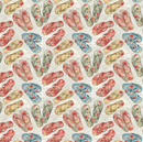 Vintage Summer Sandals 100% Premium Cotton Fabric Sold Per 1/2 Metre, 112cm Wide